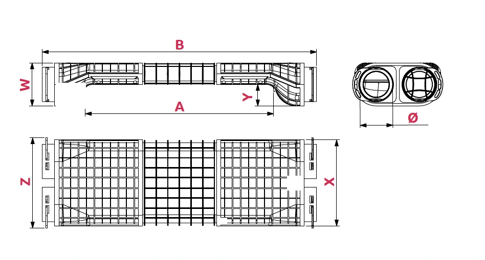 Dimenzije: Izmični kos za prezračevalno cev Ø 75x2 – dolgi